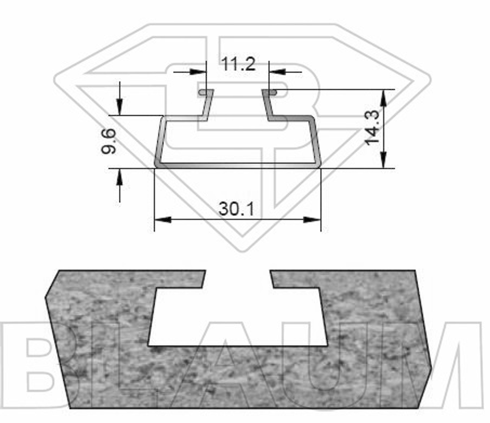 PCD фреза под ручку D.32,7x16,8 S.20х50 Z=2 H=4 RH