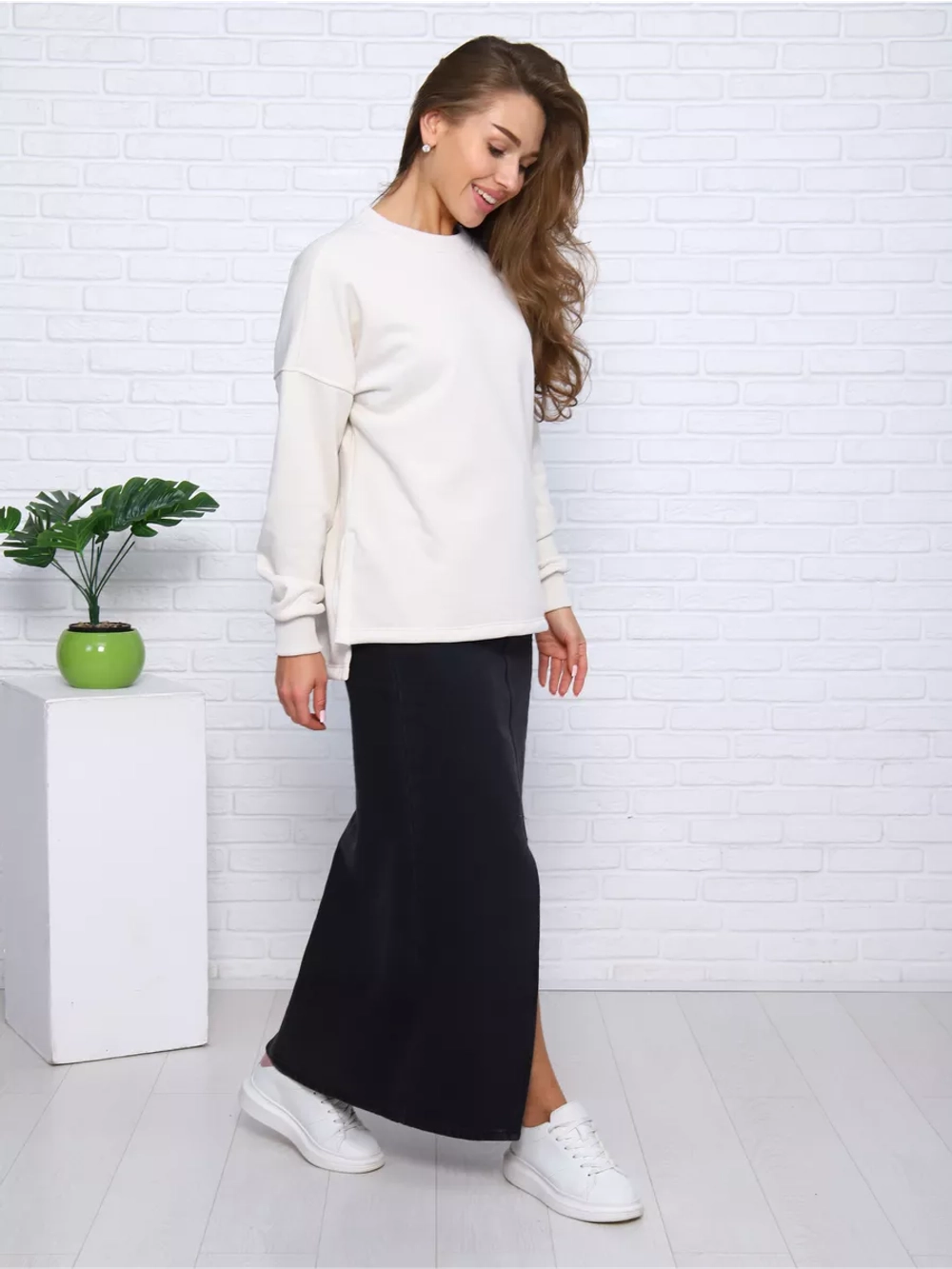 Свитшот утепленный базовый оверсайз