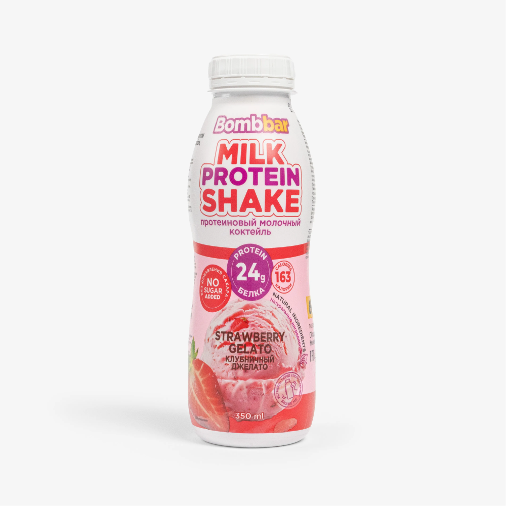 Коктейль молочный Bombbar Protein Клубничное джелато 350 мл