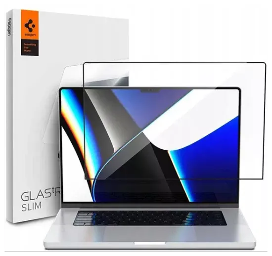 Защитное стекло Spigen GLAS.tR SLIM для экрана MacBook Pro 14" (2023/2021) черный (AGL04234)