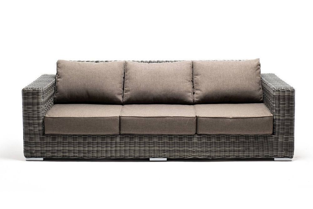 "Боно" диван из искусственного ротанга трехместный, цвет графит