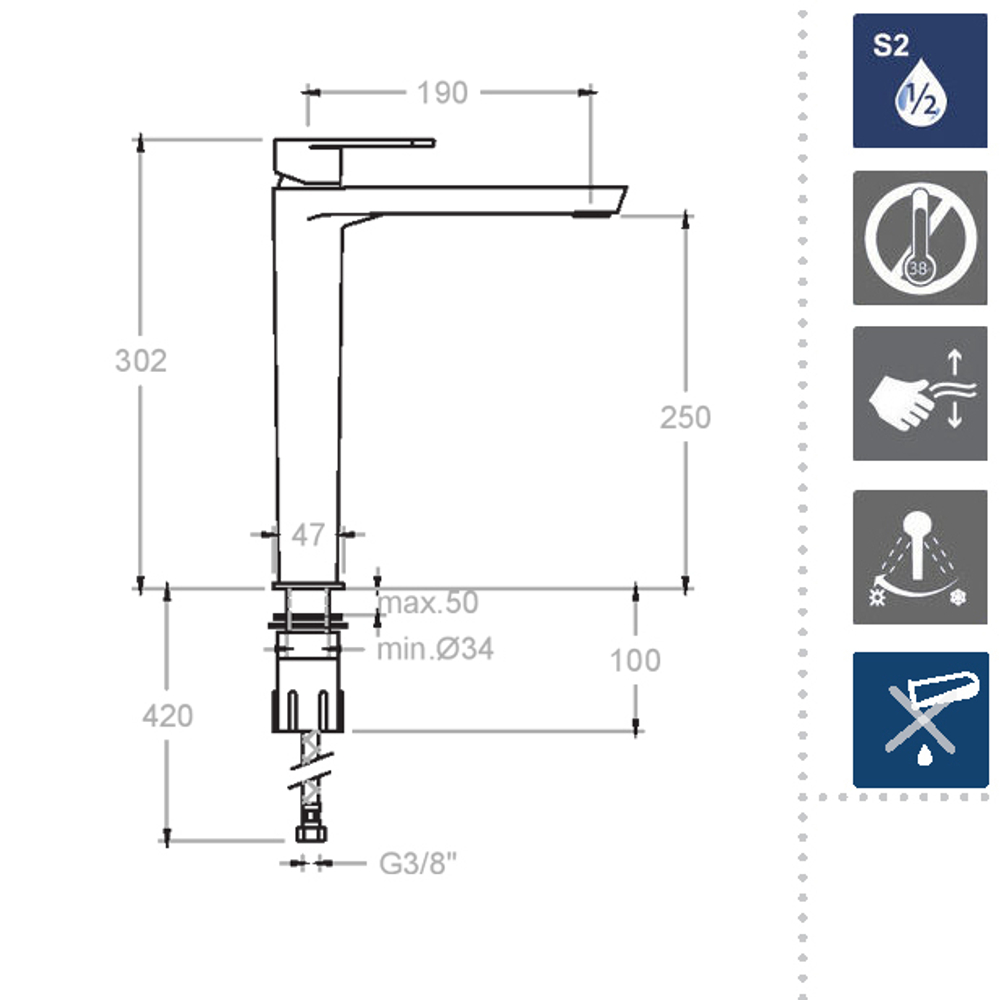 Смеситель для раковины чаши ALEXIA 3602NM чёрный