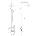 Душевая система 35к ПРОФСАН ПСМ-900-82GA лейка "Тропический душ круг" + гигиен. лейка ГРАФИТ