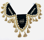 Вымпел тройной Volvo (экокожа, черный с бежевой вышивкой)