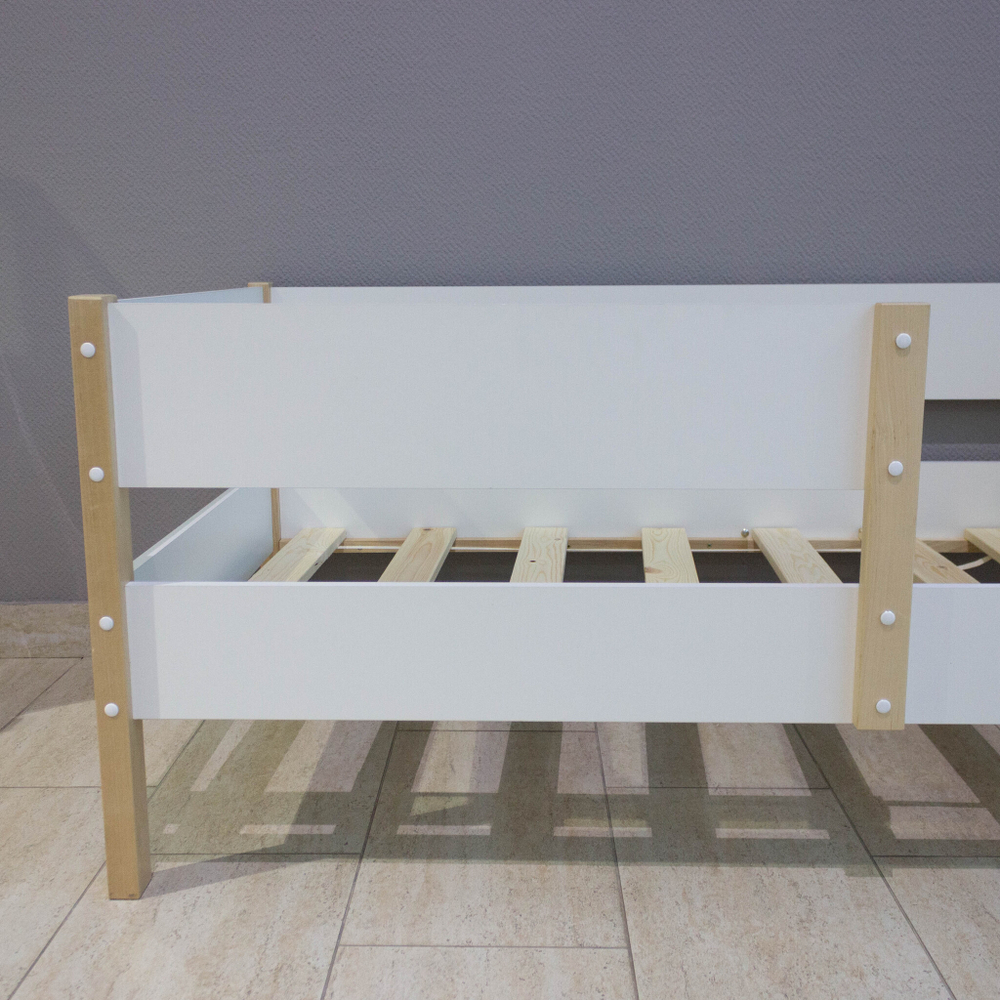 Кровать подростковая "МК-12" 160*80 см., белая/натуральный