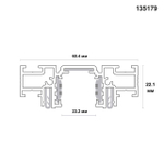 135179 NT23 122 белый Шинопровод (низкий) для монтажа в натяжной потолок, 2м IP20 48V FLUM