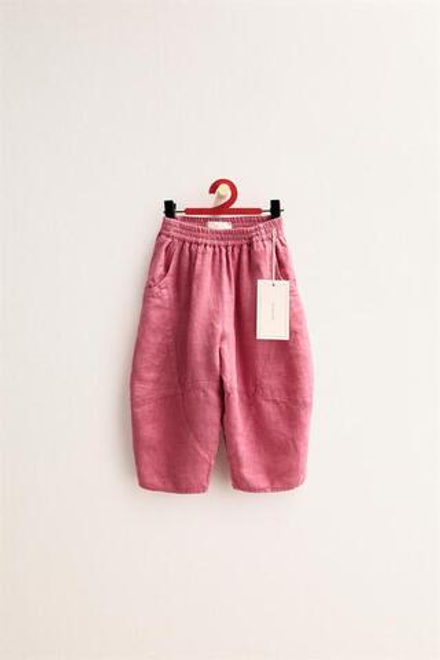 ZARA TIMELESS — БРЮКИ-БАЛЛОНЫ ИЗ 100% ЛЬНА, РОЗОВАТЫЙ