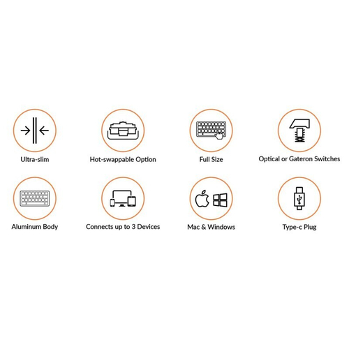 Беспроводная механическая ультратонкая клавиатура Keychron K5SE, Full Size, RGB подсветка, Banana Switch (K5SE-E4)