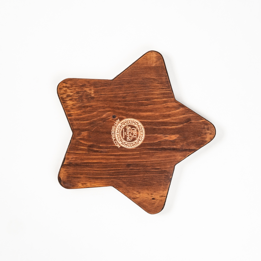 Менажница деревянная из сибирского кедра для подачи блюд и закусок с гравировкой "ДУМАЙ О ХОРОШЕМ". MG96