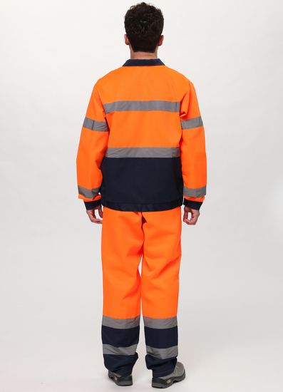 Костюм "Дорожник Олимп" полукомбинезон (оранжевый/т.синий)