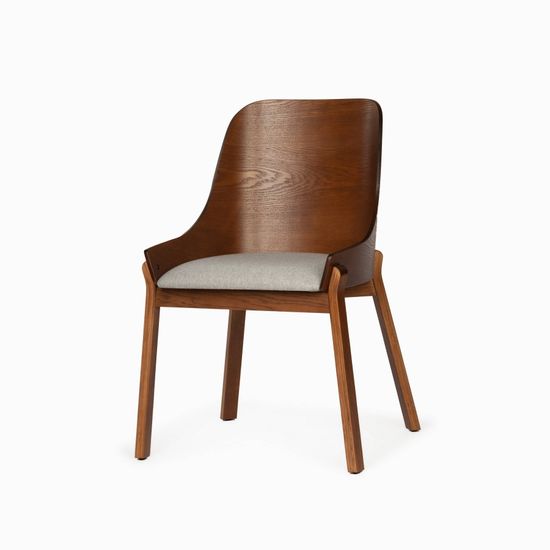 Обеденный стул Safia с мягким сиденьем светло-серая ткань