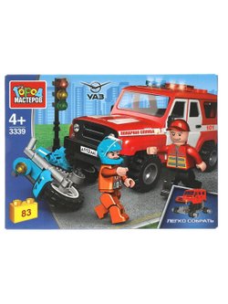 Конструктор (авария с мотоциклистом) 83 детали, в коробке (SB-3339)