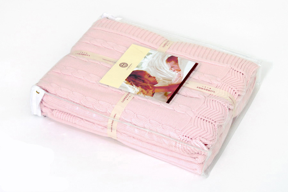 Элитный плед детский Imperio 93 розовый от Luxberry упаковка