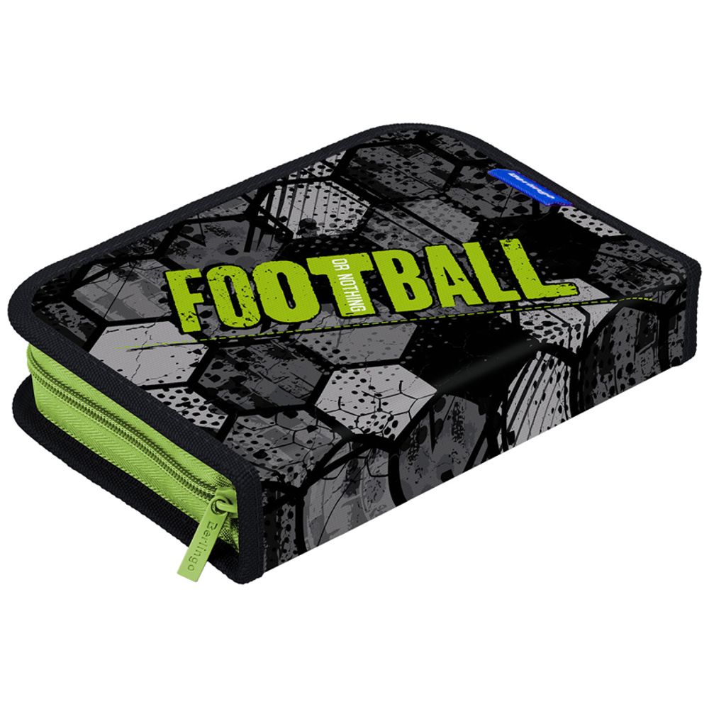 Пенал 1 отделение, 200*140*40 Berlingo "Football or nothing", 2 откидные секции, полиэстер