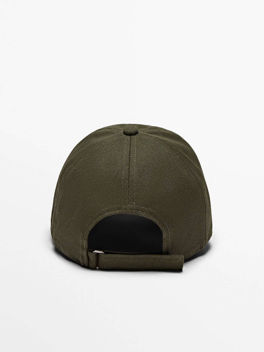 Massimo Dutti Холщовая хлопковая кепка, хаки