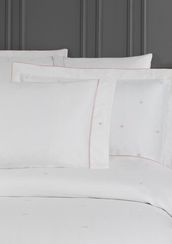 Постельное белье TIAMO белый - розовый сатин deluxe TIVOLYO HOME Турция