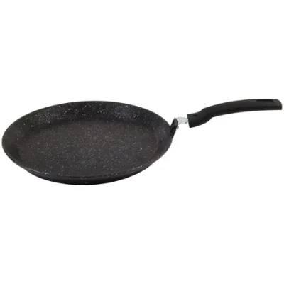 Сковорода блинная 20см с ручкой «Мраморная» (темный мрамор) сбмт200а