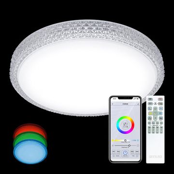 Люстра потолочная светодиодная с пультом CL718A40G белый/прозрачный Альпина Смарт Citilux