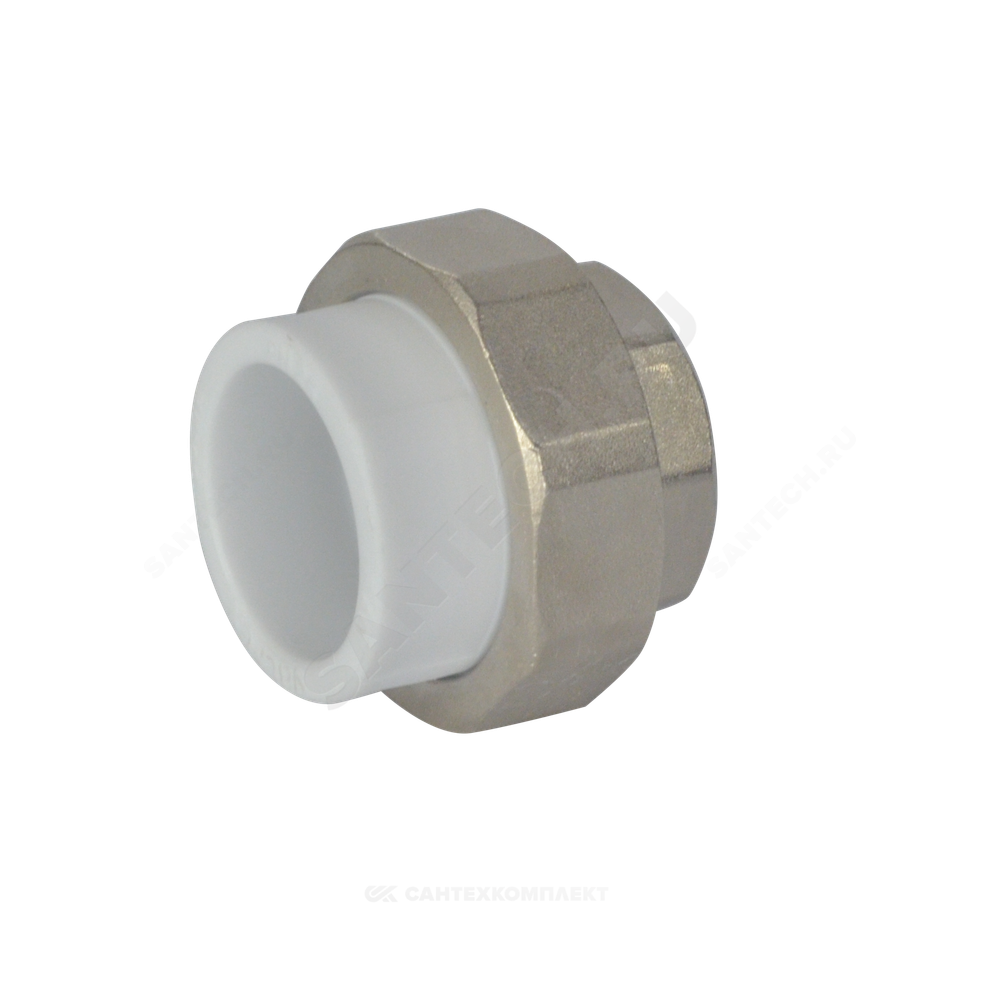 Муфта PP-R комбинированная разъемная белая Дн 25х3/4" ВР усиленная VALFEX 10157020У