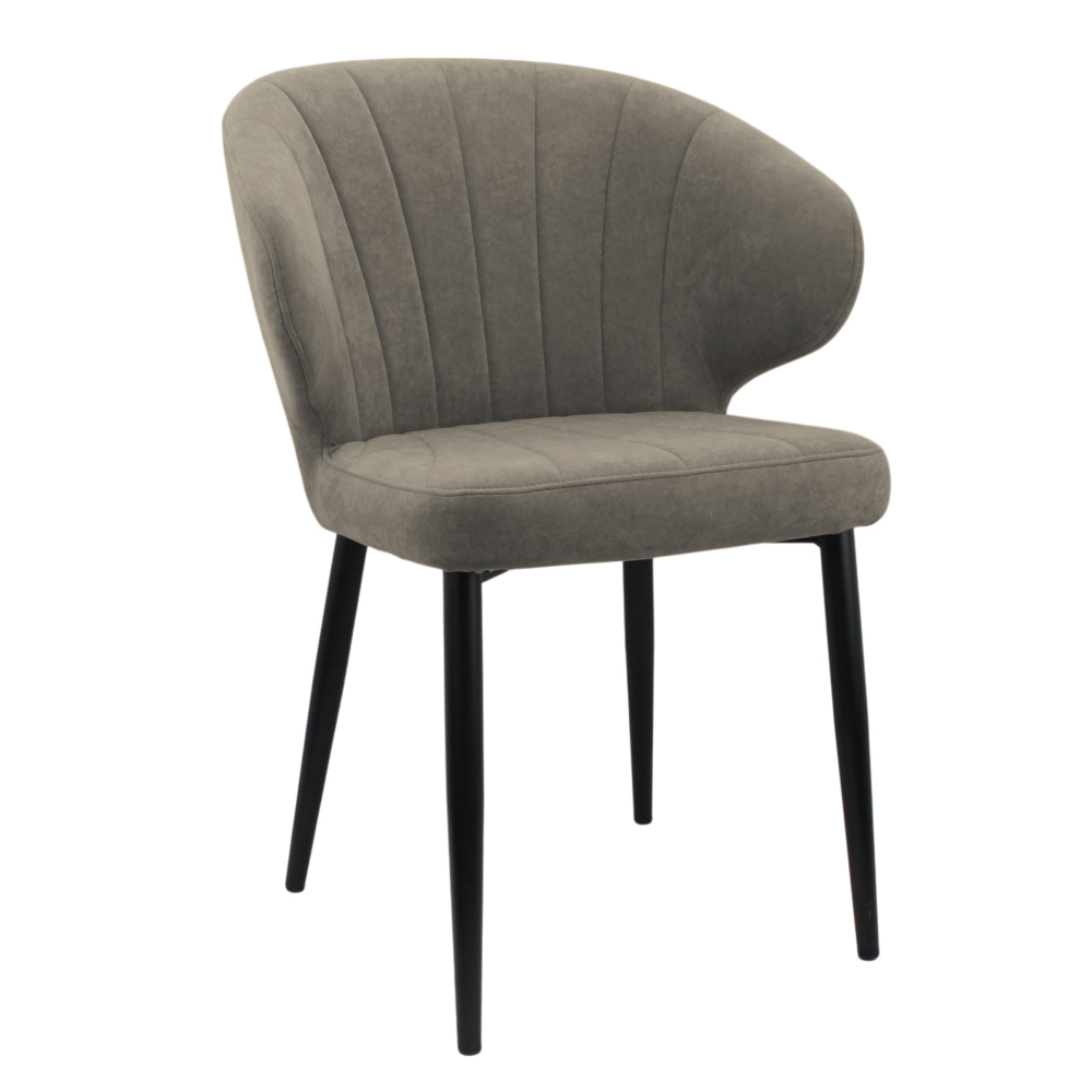 Стул "Милтон" (арт. 357), велюр Бренди В29 коричневый, ножка круглая черная