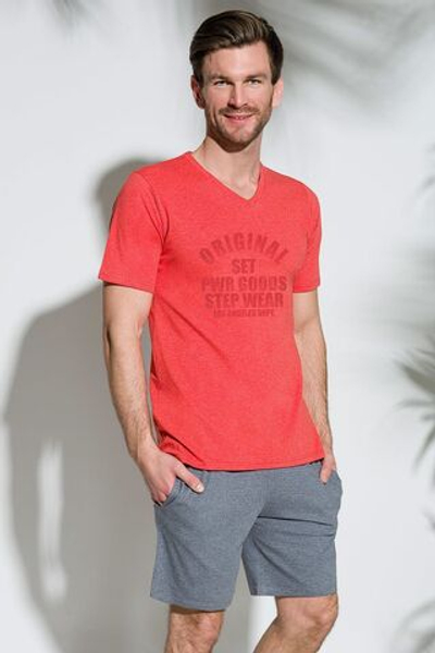 Мужской комплект Marcel с надписью на футболке (Размер: S) (Цвет: серый)