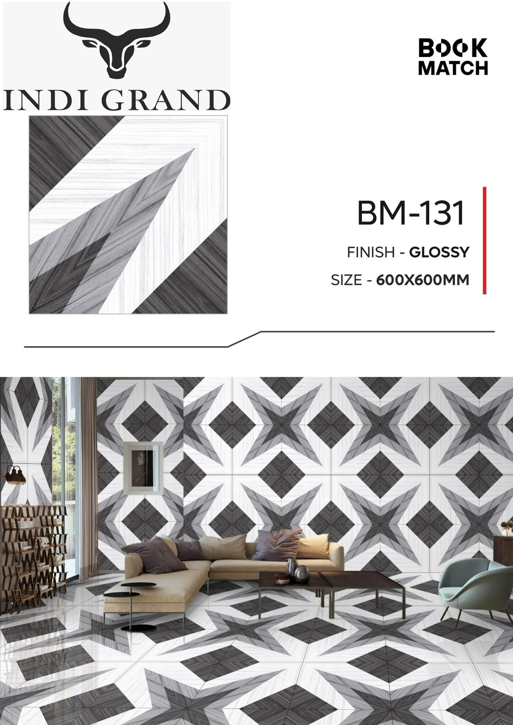 Керамогранит Book Match BM-131 60х60