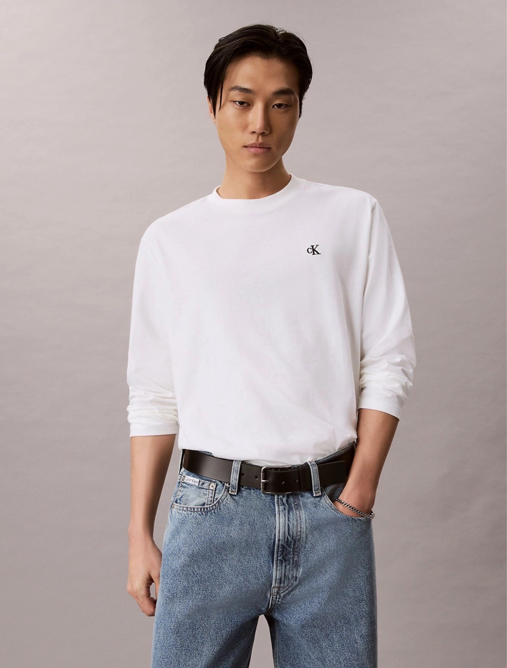 Лонгслив Calvin Klein Monogram Relaxed Bright White