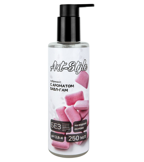 Лубрикант на водной основе Art-Style, аромат бабл-гам, 250 мл