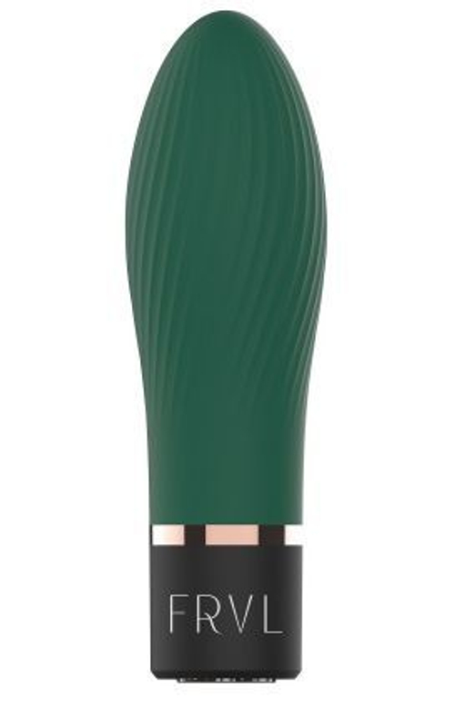 Изумрудный мини-вибратор Dalim - 10 см.