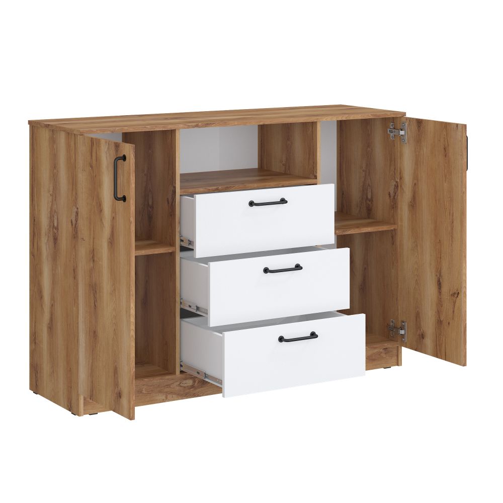 Комод 1400 Сеул (дуб кельтик/белый), МФ 1+1