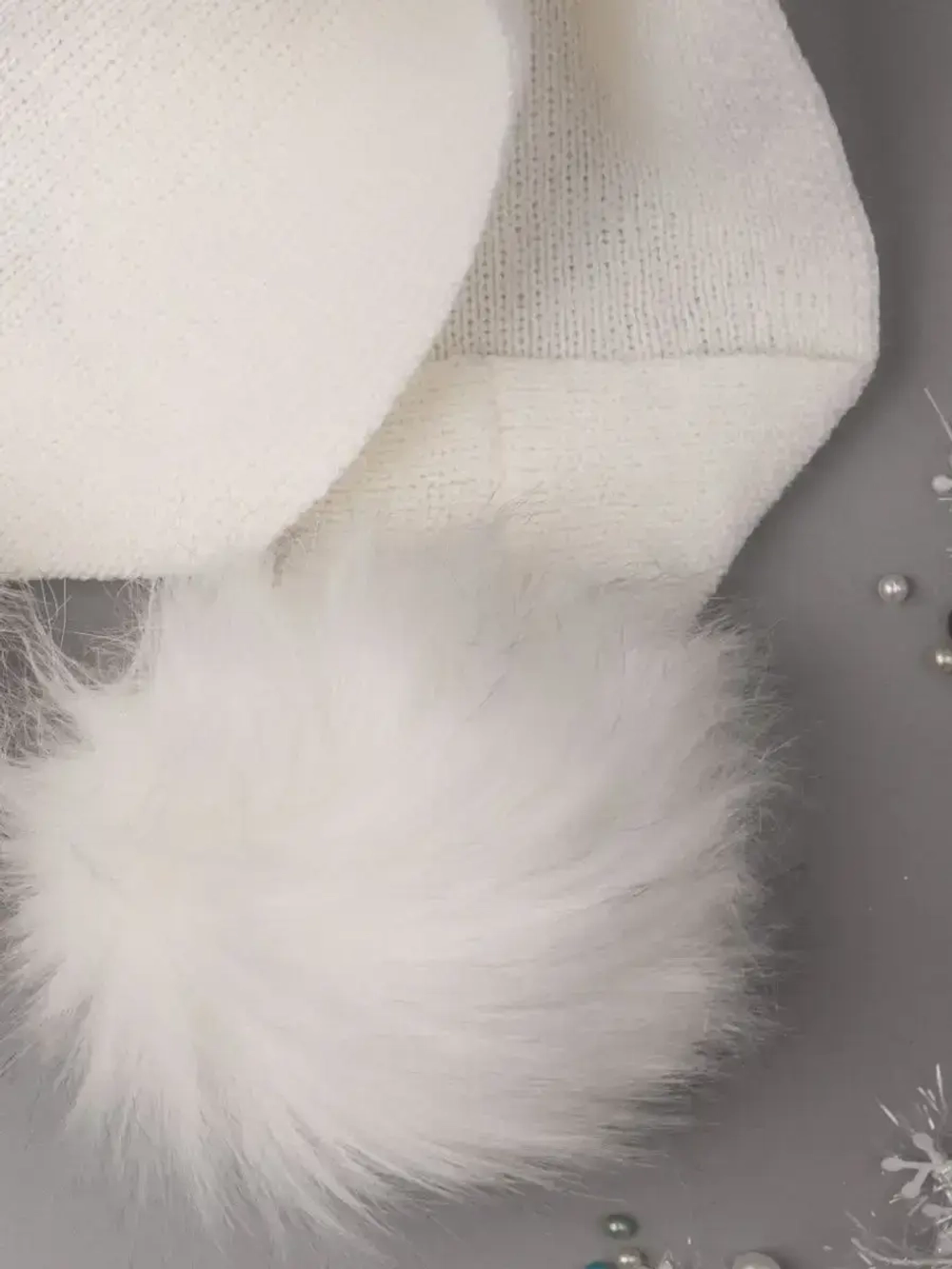 Шарф зимний вязаный с помпонами для детей