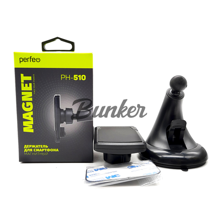 Perfeo-510 чёрный Держатель для смартфона/навигатора/ до 6"/ магнитный, (шт.)
