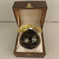 Шар новогодний с круговой росписью Палех "Год лошади" в футляре