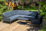 "Канны" модульная угловая лаунж-зона из роупа (веревки), цвет темно-серый