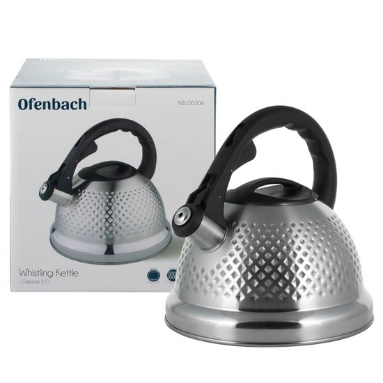 Чайник 2,7 л. из нержавеющей стали со свистком Ofenbach NB 100306 и ручкой "soft touch"