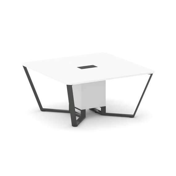Steel Meet Стол переговорный квадратный KD-PR.B.SP-08 Белый Бриллиант/Металл Антрацит 1600*1600*750