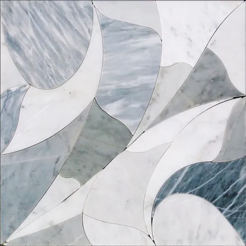 PCS-4 Итальянская мозаика из мрамора Skalini Picasso серый белый камень