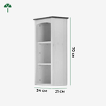 Шкаф в ванную навесной 34х21х70, Паула, в туалет, гараж, прихожую, массив сосны, белый/черри, Dipriz