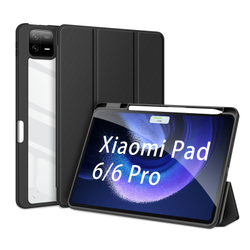 Чехол книжка черного цвета от Dux Ducis для Xiaomi Pad 6 и Pad 6 Pro, серия Toby Series Case, с функцией пробуждения и сна