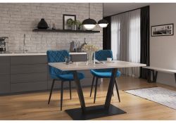 Стул на металлокаркасе Баодин велюр синий / черный