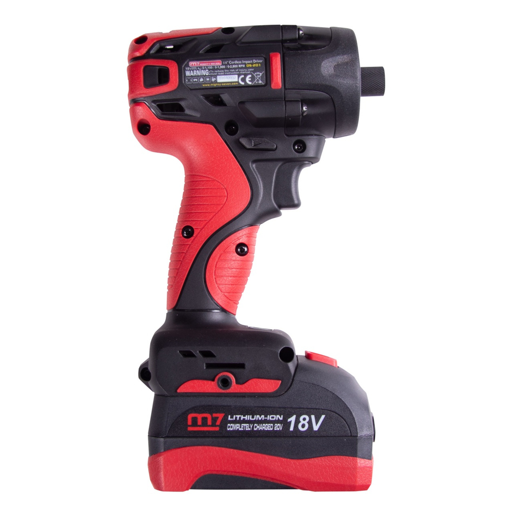 Аккумуляторный шуруповерт 18 В, 4 предмета, кейс MIGHTY SEVEN DS-201A