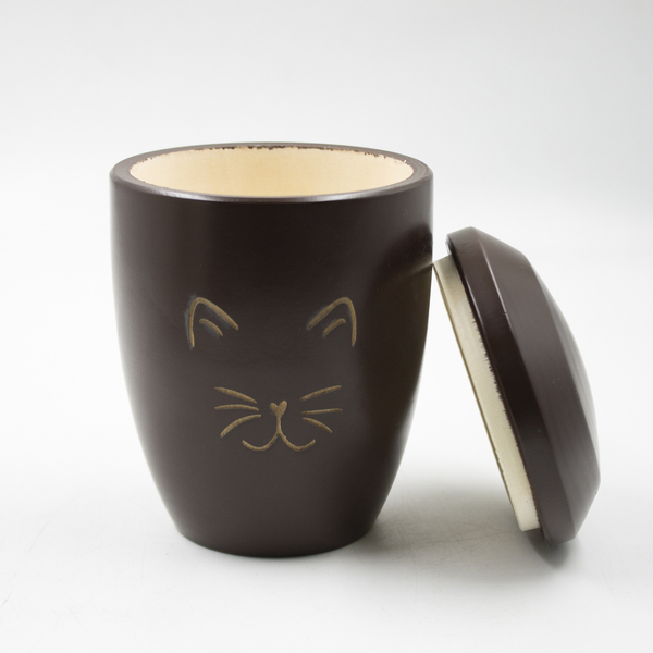 Урна для праха животных "Камелия" мини Лазер Кошка коричневая