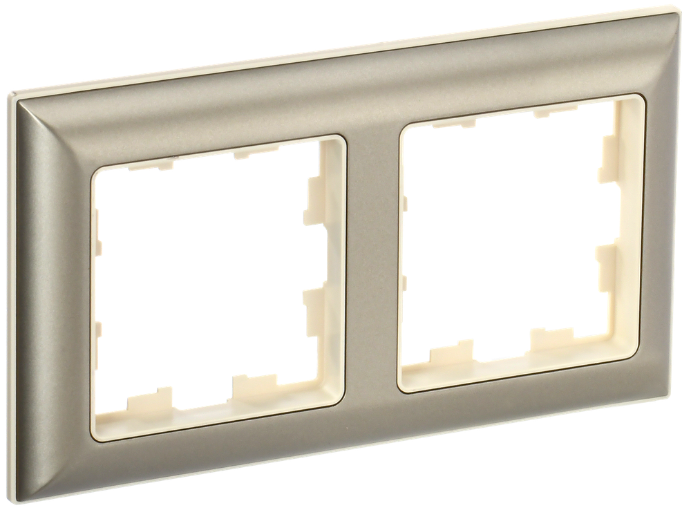 BRITE Рамка 2-местная РУ-2-Бр бежевый/шампань IEK