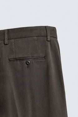 ZARA БРЮКИ С ЭФФЕКТОМ ПОТЕРТОСТИ, СЕРО-КОРИЧНЕВЫЙ