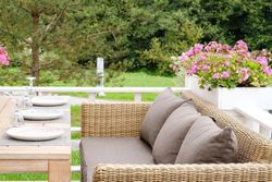 "Капучино" диван из искусственного ротанга трехместный, цвет соломенный