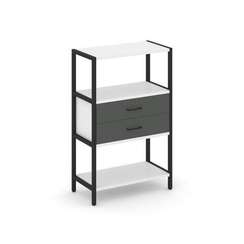 Shelf System Односекционный стеллаж трехярусный с ящиками SN.STM-312 Белый/Антрацит/Металл Черный 81