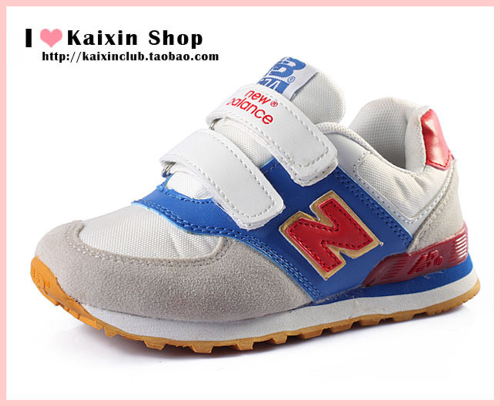 Кроссовки детские на липучках с контрастным логотипом