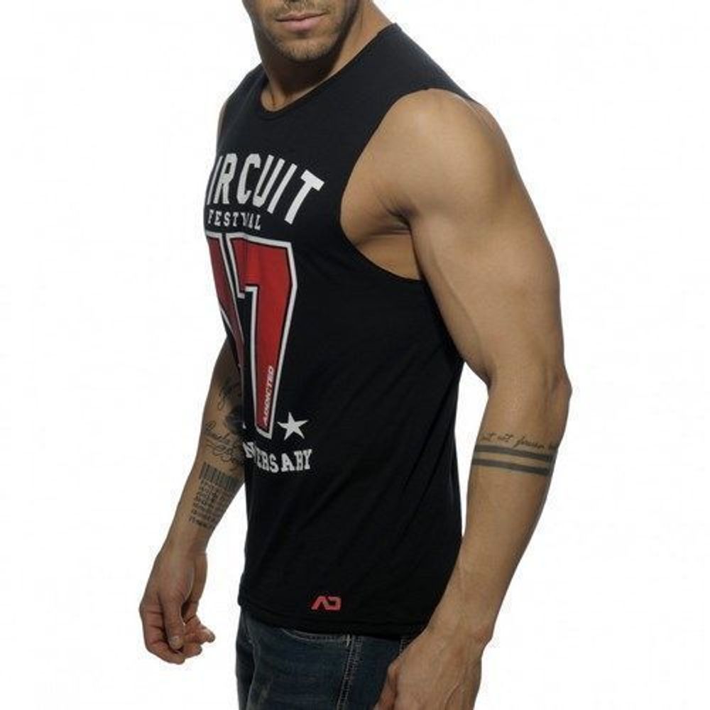 Мужская майка с принтом ADDICTED Черная AD4-M226