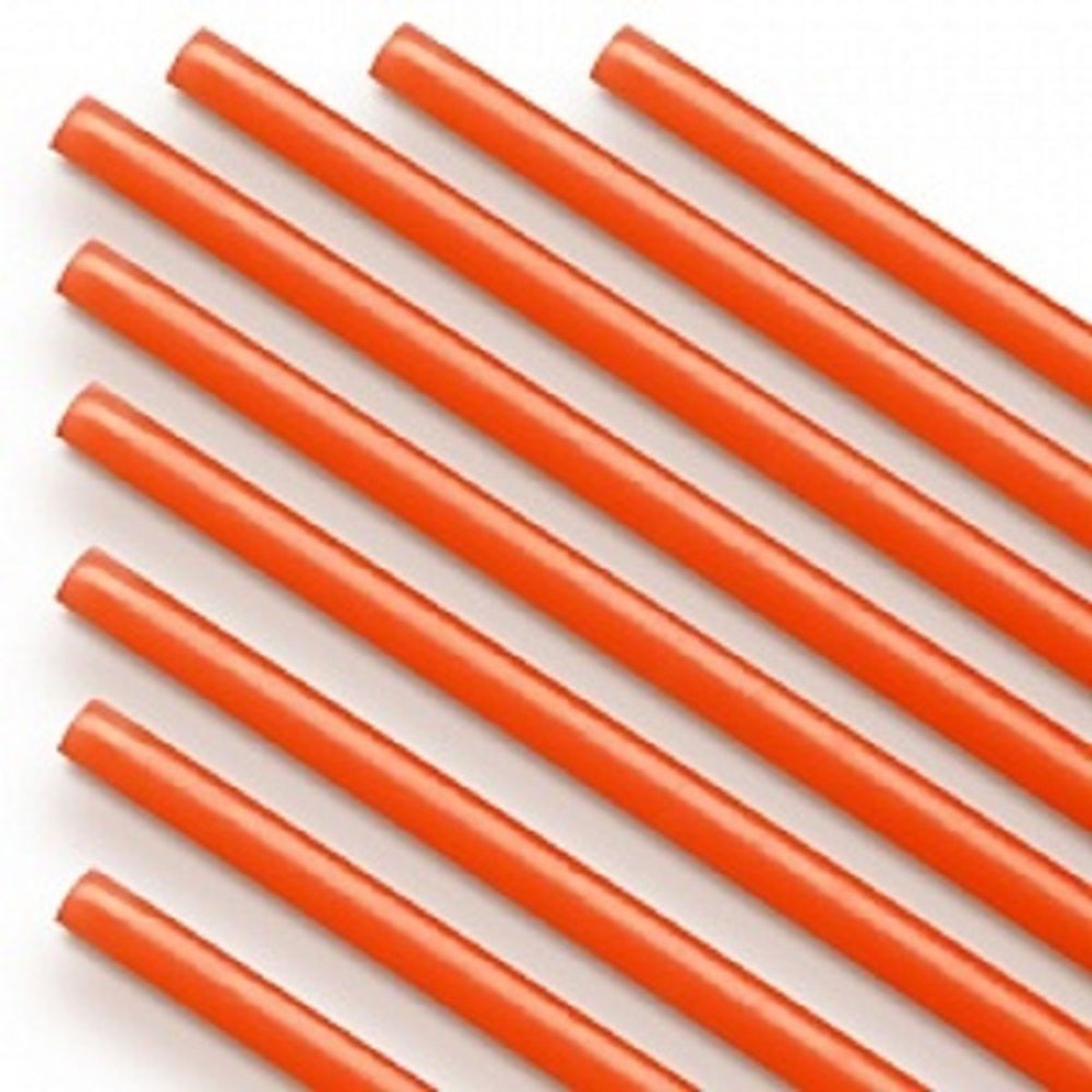 Трубочки полимерные для шаров, флагштоков и сахарной ваты, Оранжевые, диаметр 5 мм, длина 370 мм, 100 шт.