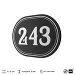 Номерок на дверь квартиры 243, для кабинета, офиса, шильдик 9 х 7 см, черный, Айдентика Технолоджи